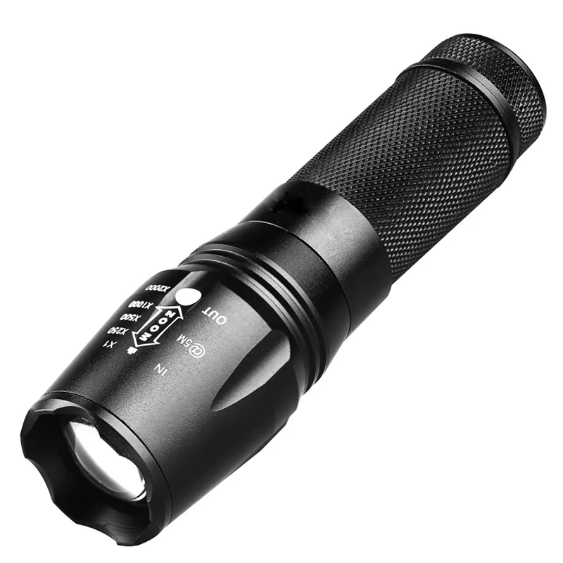 W 878 LED Flashlight 18650 26650 zoom torch waterproof flashlights XM L