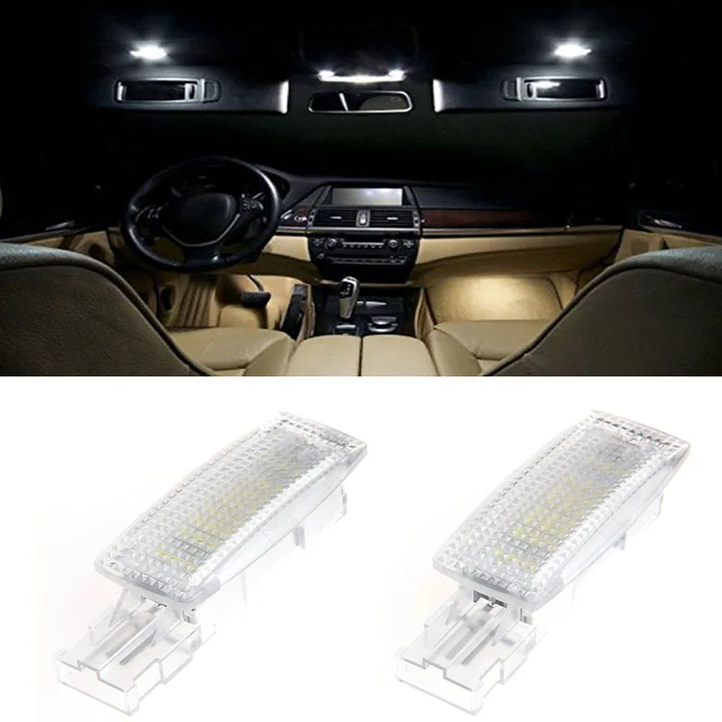 

Hot New 2 Pcs Auto Car 24 LEDs Interior Sun Visor Vanity Mirror Light Lamp Bulbs For Passat Tiguan Golf