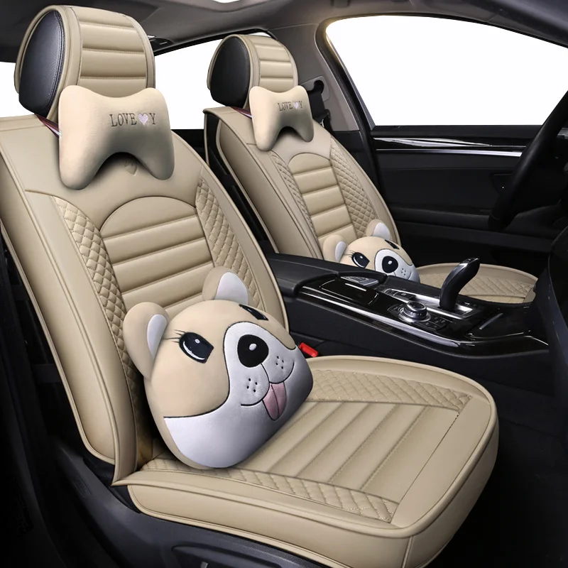 Новые кожаные Мультяшные универсальные чехлы для сидений автомобиля Mazda 3 6 gg gh gj