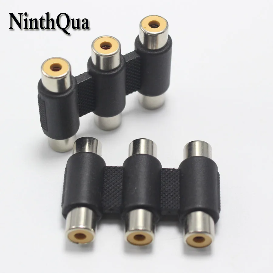 

1pcs RCA Female to Female Plug Jack 3Pin AV Audio Video Extension Cable Connector DVD Monitor Video Adapter