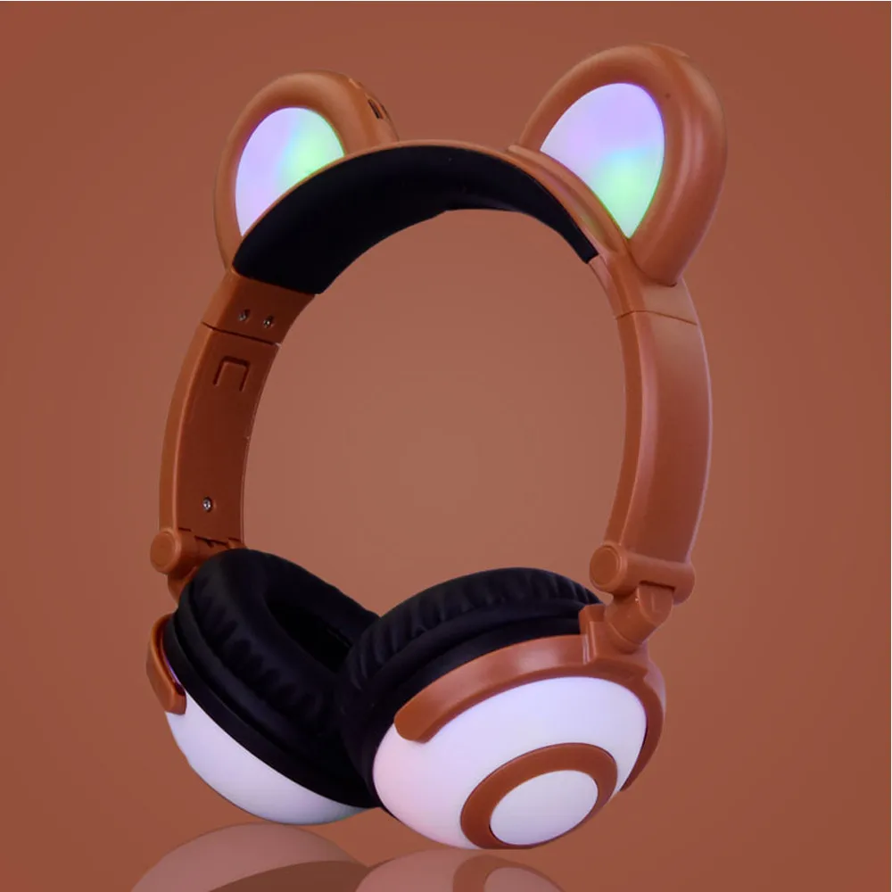 AIYIMA Bluetooth наушники беспроводные складные мигающие кошачьи детские игровая