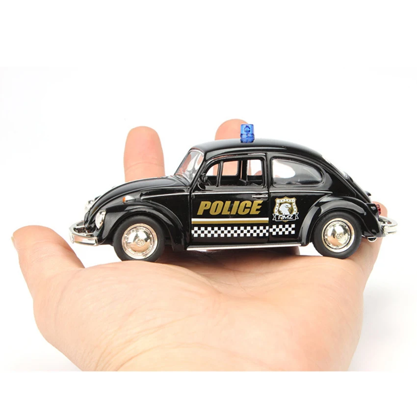 Полицейский автомобиль R Beetle 1:36 игрушечные автомобили копия из сплава