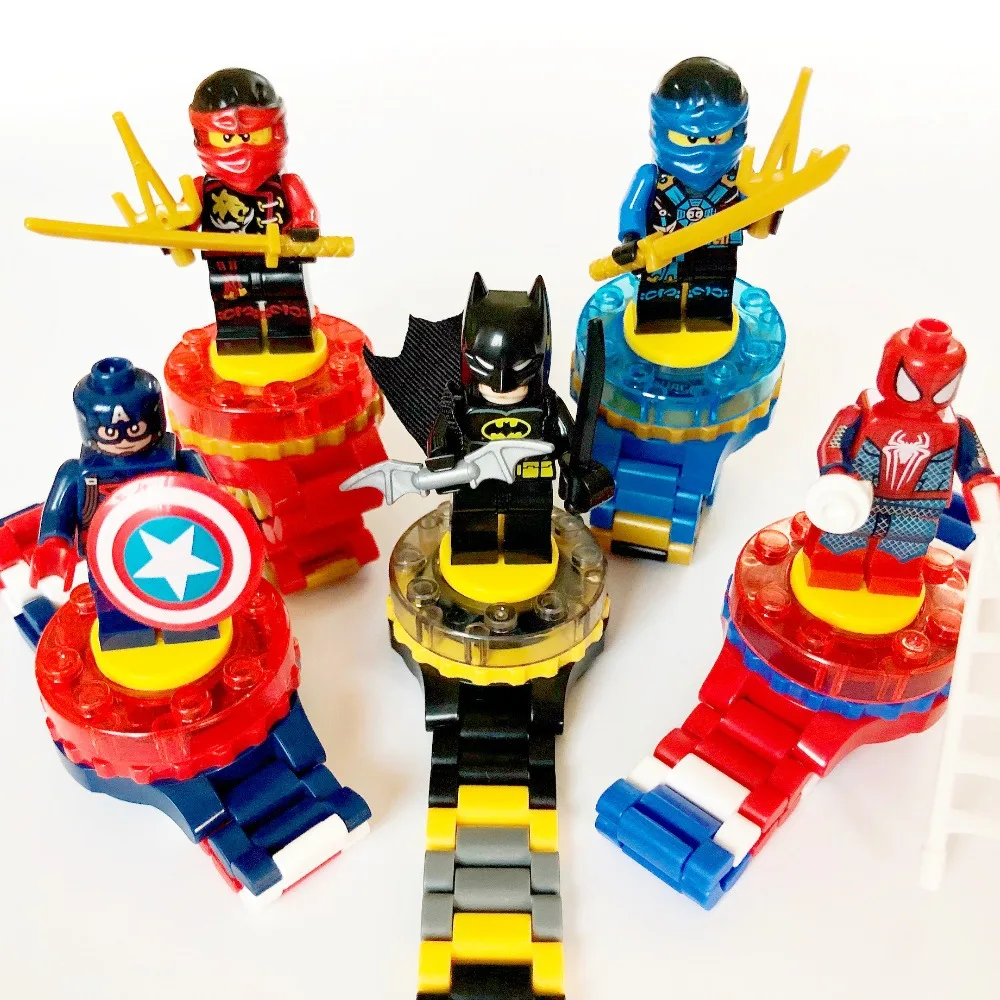

LegoING Watch Super Hero Model Building Blocks Spiderman Marvel Compatible with Legoed Figures Bricks Toys Kids Gifts