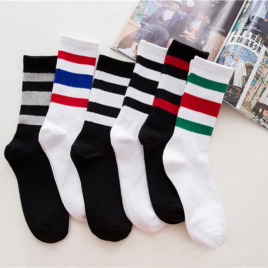 

Mens Novelty Stripe Pattern Funny Hot Hip Hop Soft Cotton Skateboard Socks