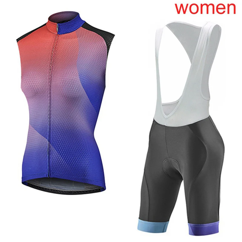 Женский спортивный костюм Ropa Ciclismo велосипедная майка без рукавов и шорты