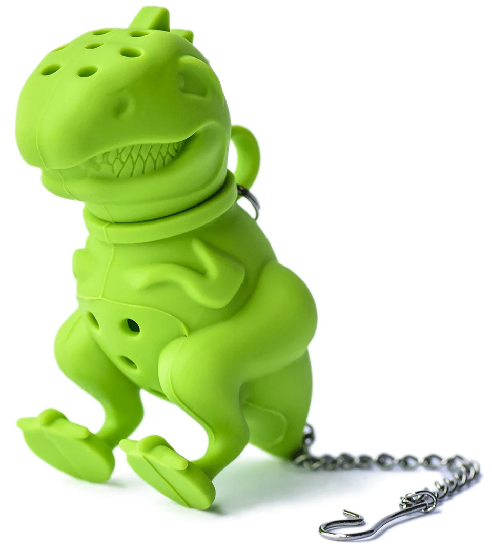 TEENRA 1 Pcs Lucu Dinosaurus Dinosaurus Silikon Saringan Teh Silikon