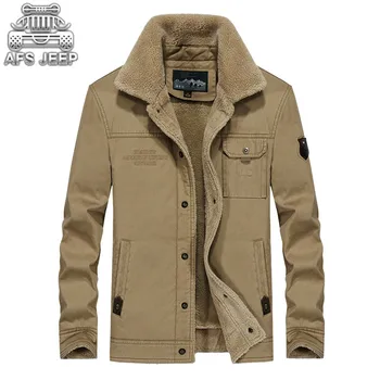 

Warm Winter Autumn 2018 New Men Parkas Army Military Cargo Vintage Casual Male Bomber Jackets Outwear AFS JEEP Brand Coats