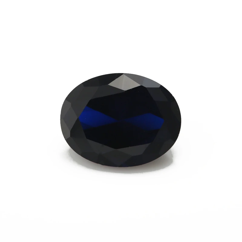 50PCS 3x513x18mm Oval Shape Loose Stone Dark Blue gems synthetic Blue