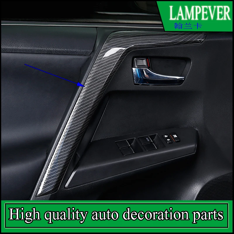 

Car styling Door Handrail Cover Trim For Toyota RAV4 RAV-4 2014-2016 Interior Door Handle Armrest Covers Trim Accessories
