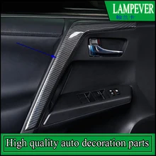 Porta estilo do carro Corrimão Tampa Guarnição Para Toyota RAV4 RAV-4 2014-2016 Porta Interior Lidar Com Apoio De Braço Covers Guarnição Acessórios