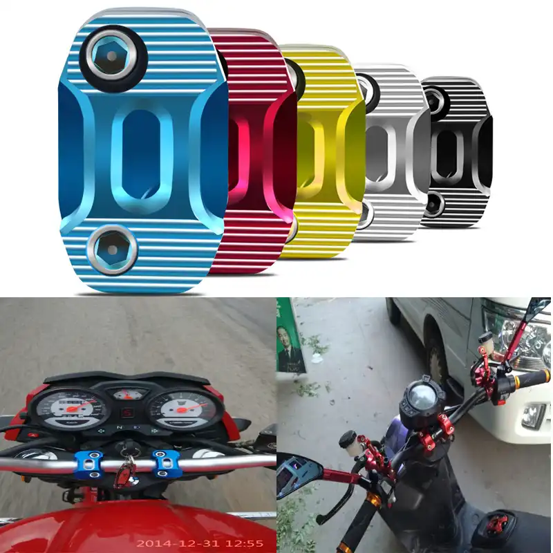 Outbit Manillar de la Motocicleta 2 Piezas 22 mm//28 mm Universal pivotante Manillar de la Motocicleta Soporte Elevador Abrazadera CNC Aluminio