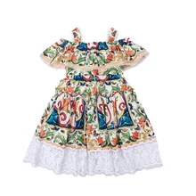 Bongawan/ г.; Платья с цветочным принтом для девочек в богемном стиле; летняя одежда для девочек с геометрическим принтом; вечерние платья принцессы