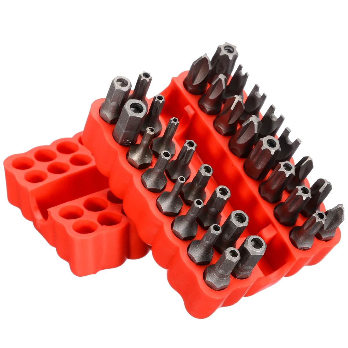 33pcs Security Tamper Proof Torx Hex Screw Driver Bits Set Magnetic Screwdriver Bits with Magnetic Holder for Hand Tools