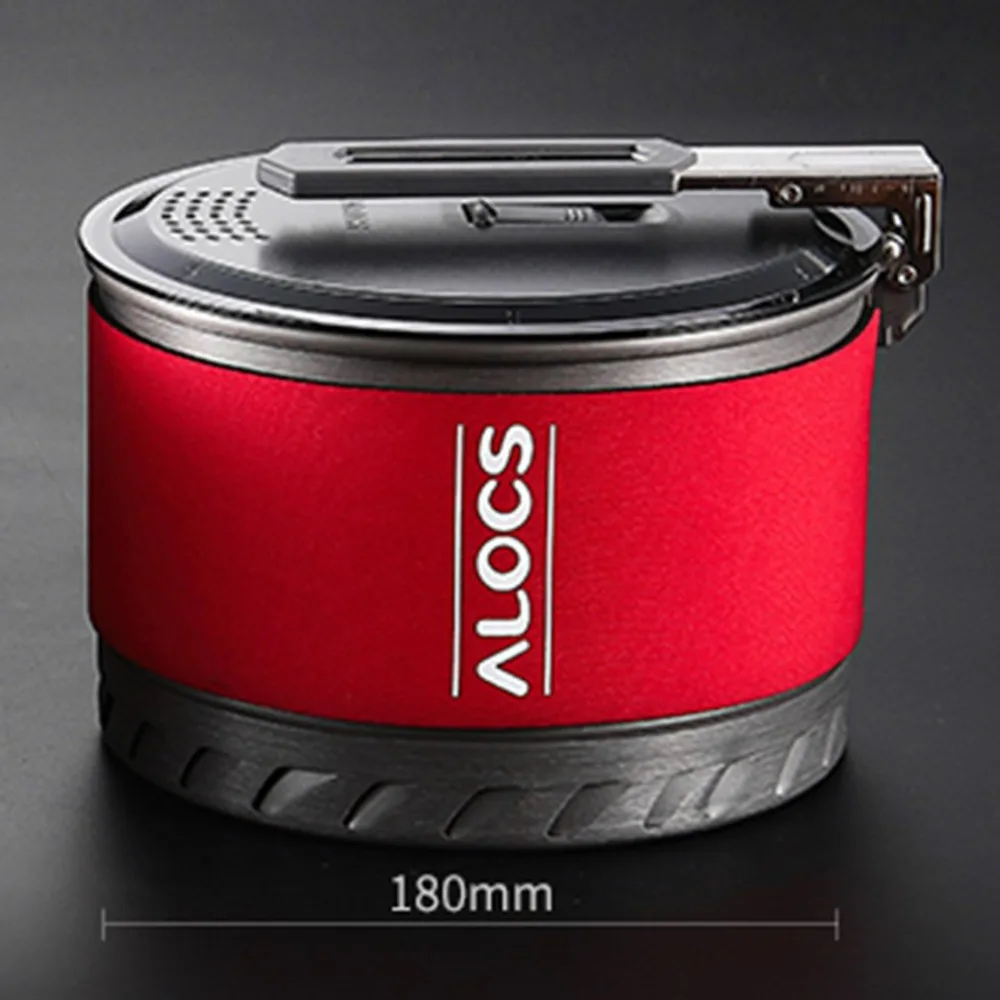 Alocs calentamiento rápido de Camping al aire libre de utensilios de cocina utensilios 1,3/2 L de olla de intercambiador de calor con tazón taza de al aire libre herramientas de supervivencia