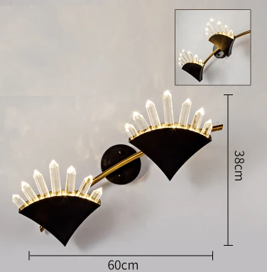 Современный художественный Хрустальный настенный светильник для гостиной, коридора, отеля, клуба, Креативный светодиодный настенный светильник, спальни, кабинета, роскошное светодиодное настенное бра - Цвет абажура: D 2 light