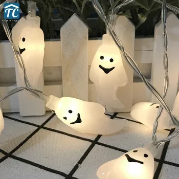 

4M 5M Halloween Skull Lantern Lights String Home Decoration Scary Horror Atmosphere Party Arrangement Bar Hanging Ghost Female