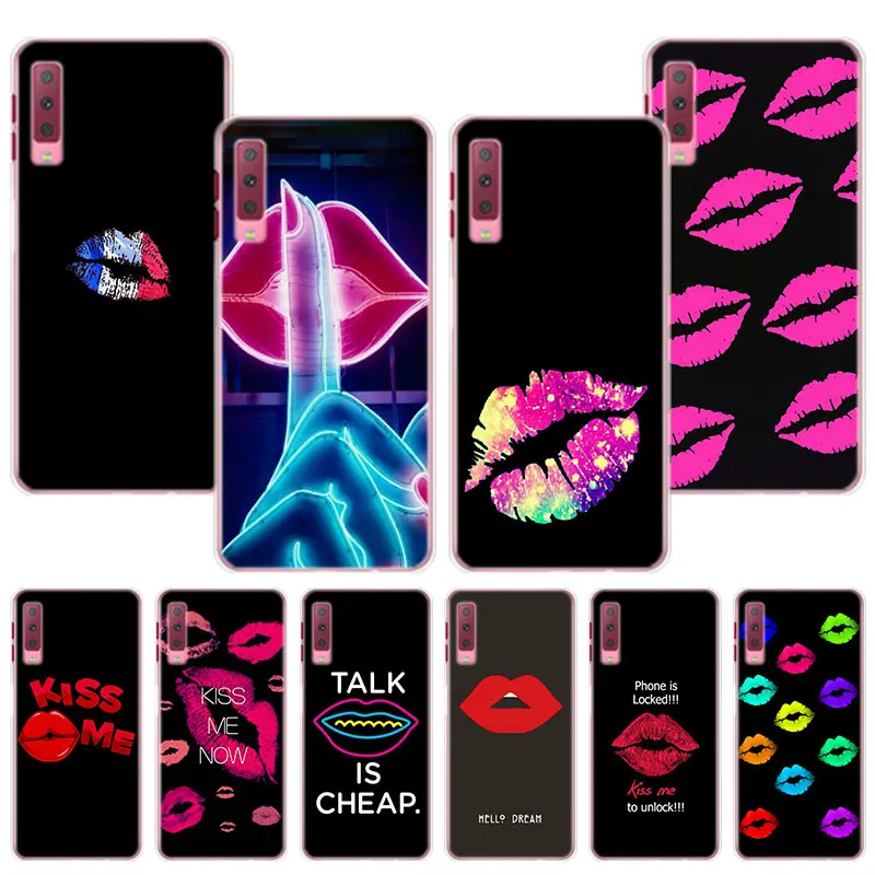 

Sexy Red lips kiss Case Cover for Samsung Galaxy J4 J6 Plus J7 J8 2018 A6 A8 Plus A9 A7 2018 A5 A8s back Phone case