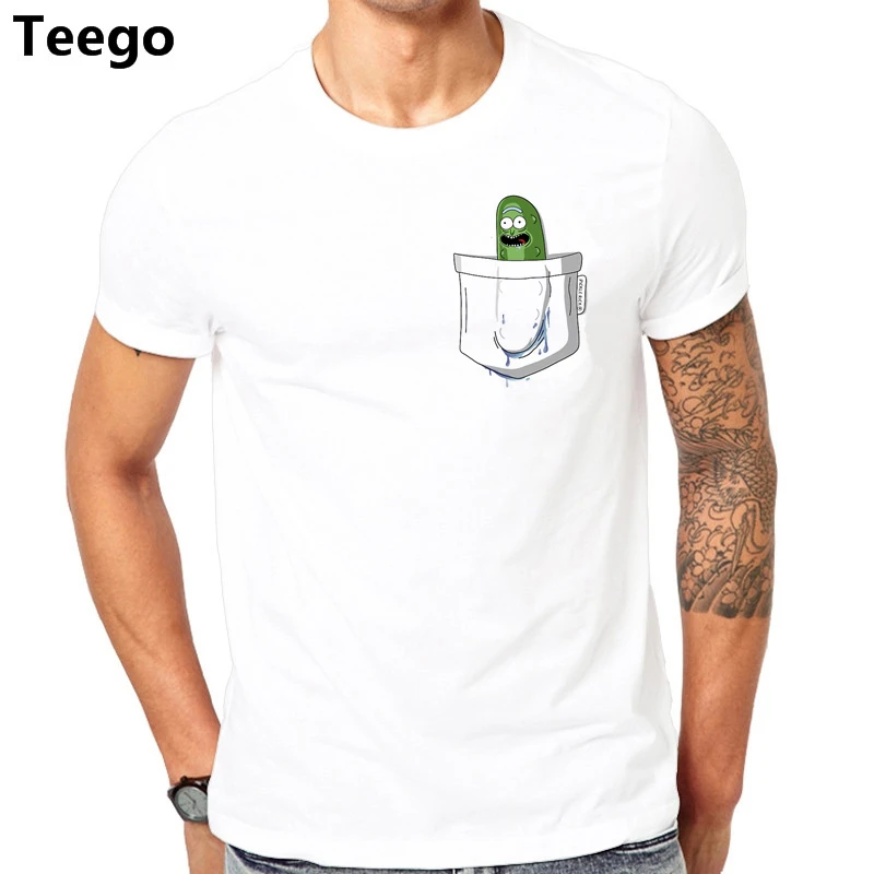 Рассольник Рик в кармане и Морти футболка Tt рубашка Harajuku Для мужчин Homme Guy