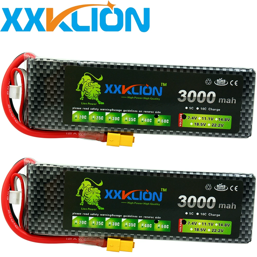 

2PCS drone Lipo Battery pack 2S 7.4v 3000mAh 40C 60C For RC Aircraft Helicopter Car Boat Drones Quadcopter Li-Polymer Battery