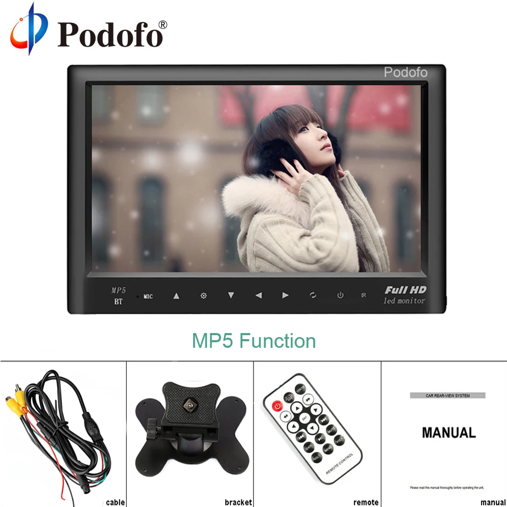 Podofo 7 &quotЖК монитор TFT мини цветной 2 канальный видео вход безопасности дисплей