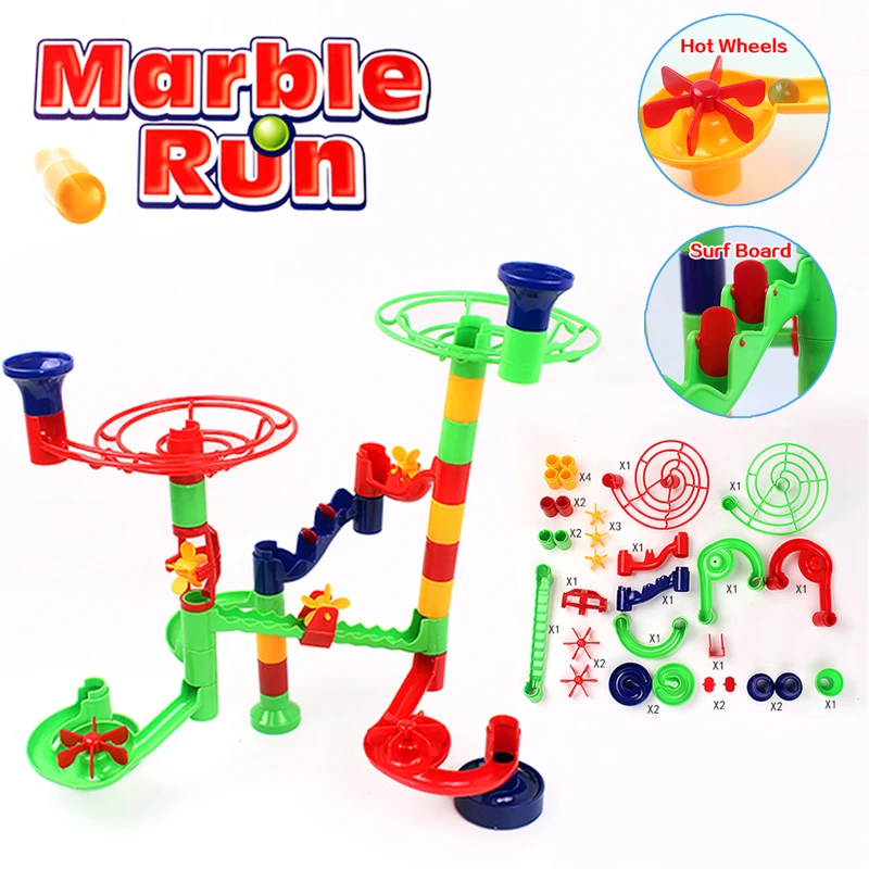 

WOWCHEER 46 PCS DIY Construction Desktop Marble Race Run Maze Balls Track Building Blocks Toys Kids Christmas Gifts Toys