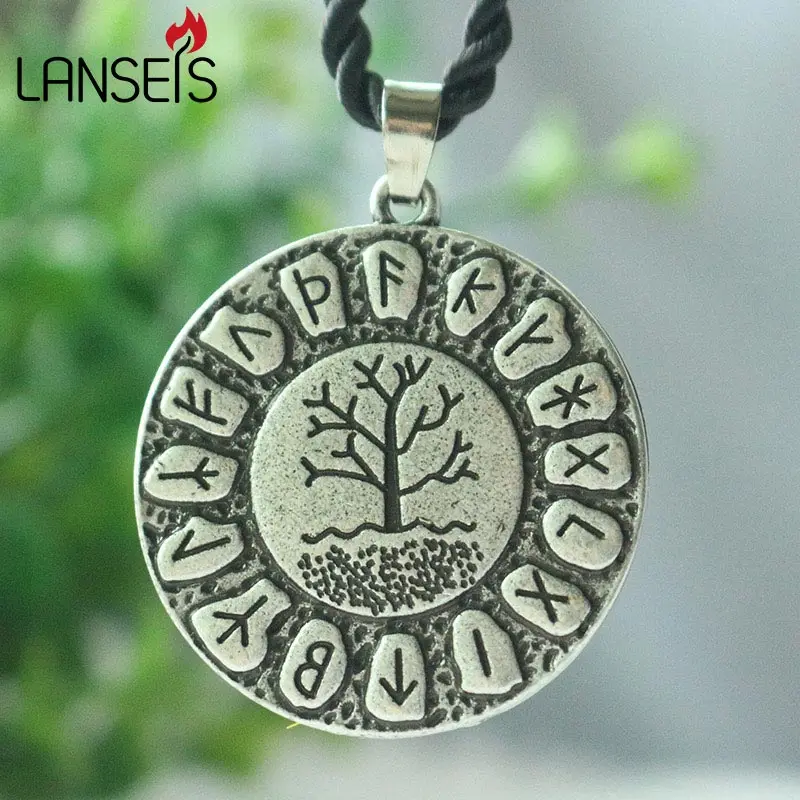 Lanseis 1 шт. Yggdrasil ожерелье с дизайном Руна Viking Futhark Runes дерево жизни для женщин