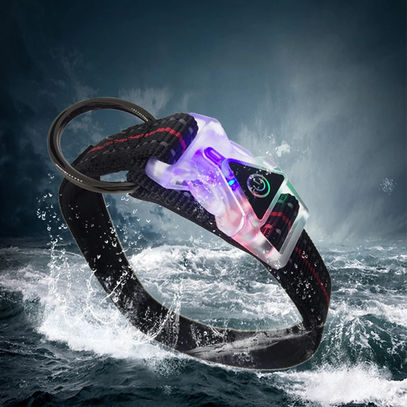 

Waterproof Dog LED Luminescent Collars Adjustable Collar Dog Collar Pet Nylon Double Layer Neck Strap