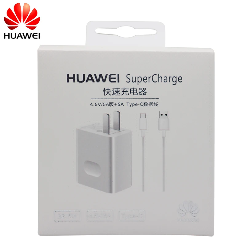 Быстрое зарядное устройство HUAWEI для mate 9 10 Pro P10 Plus Supercharge Быстрый дорожный настенный адаптер 4.5V5A/5V4. 5A type-C 3,0 USB кабель 1 м