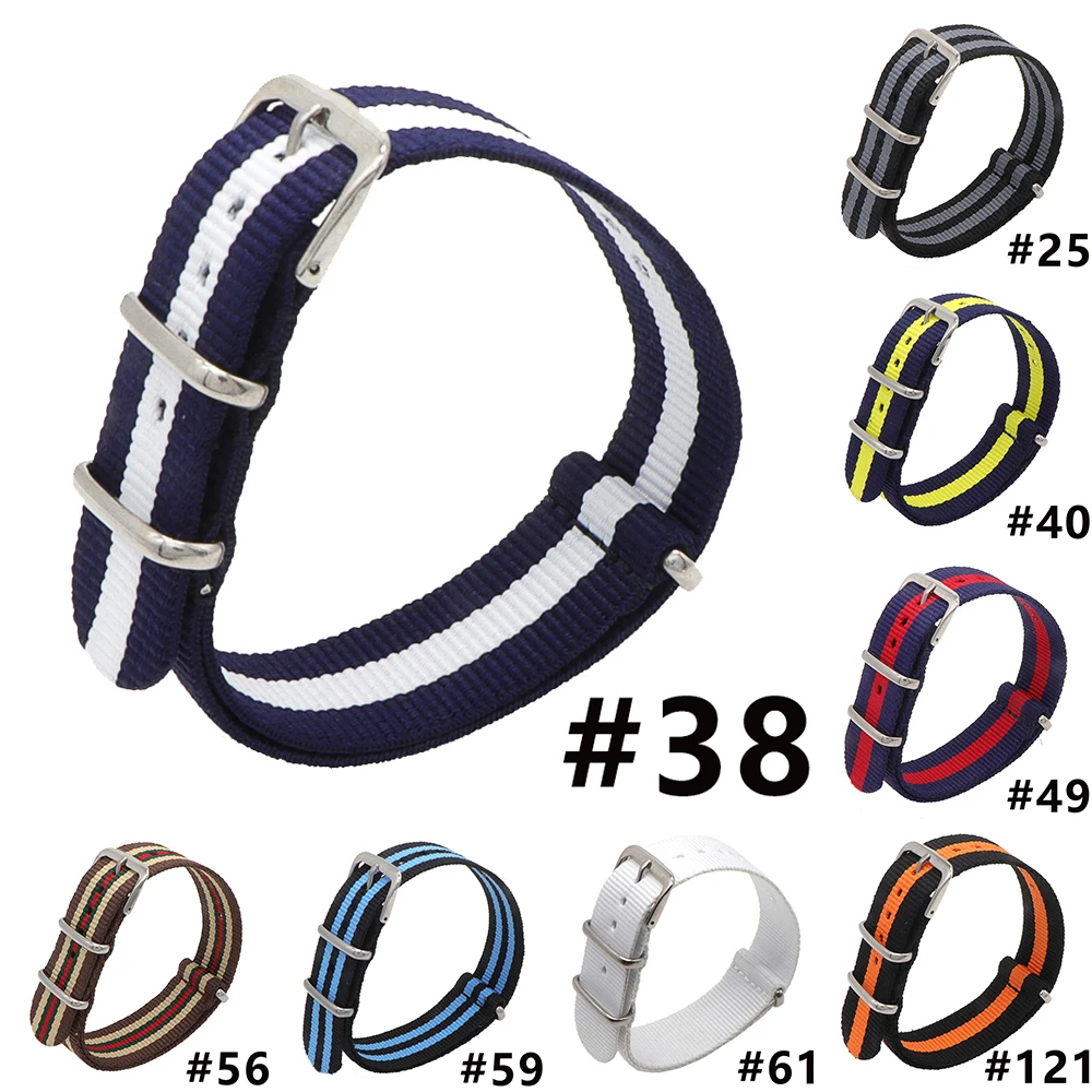 

Hight Quality James Bond 007 Army Sports 24 mm Nato Fabric Nylon Watch Band Black Waterproof Watch Strap Men Watchbands
