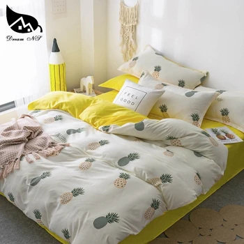 

Dream NS Fruit Pineapple Washed Cotton Super Soft Bedding Set For Nordic Simple Cover Pillowcase Bedroom Quilt cover set