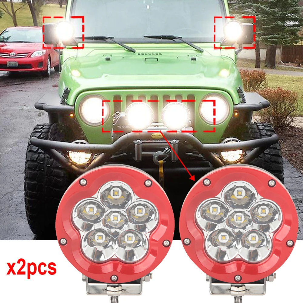 5 &quotдюймовые круглые 60 Вт светодиодные внедорожные огни 12 В 24 IP67 4550LM фары для