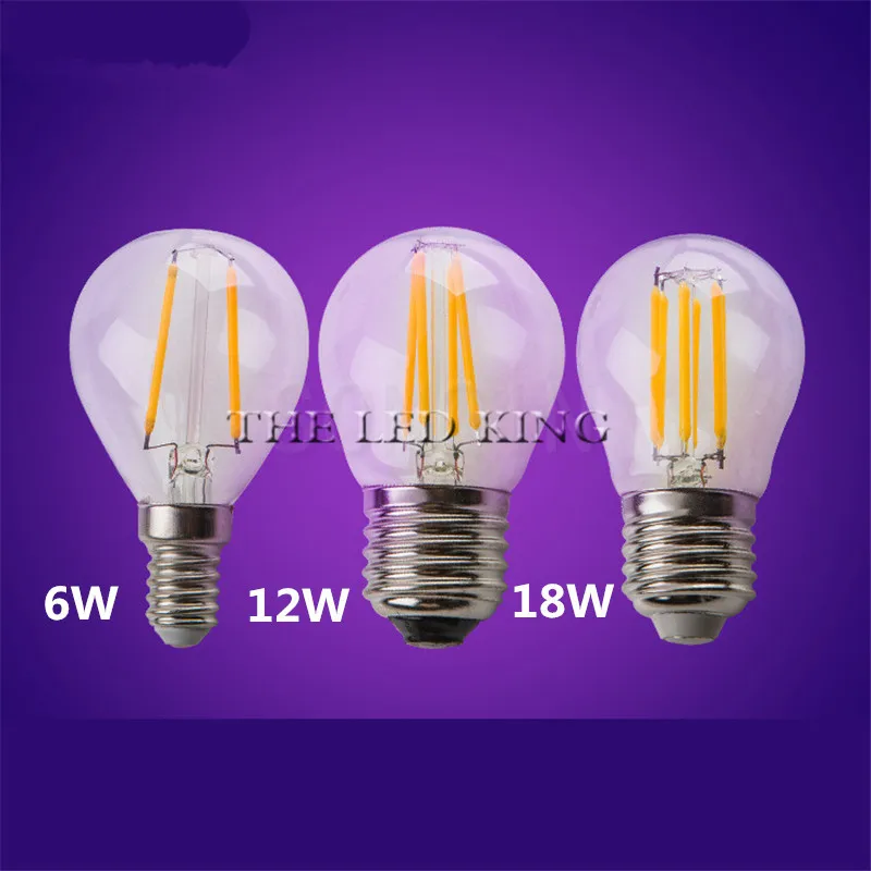 

1-10X 6W 12W 18W Edison vintage bulb LED lamp e14 C35L LED E27 G45 Filament Light lamp Bulbs 220v LED E14 C35 E27 A60 decorative