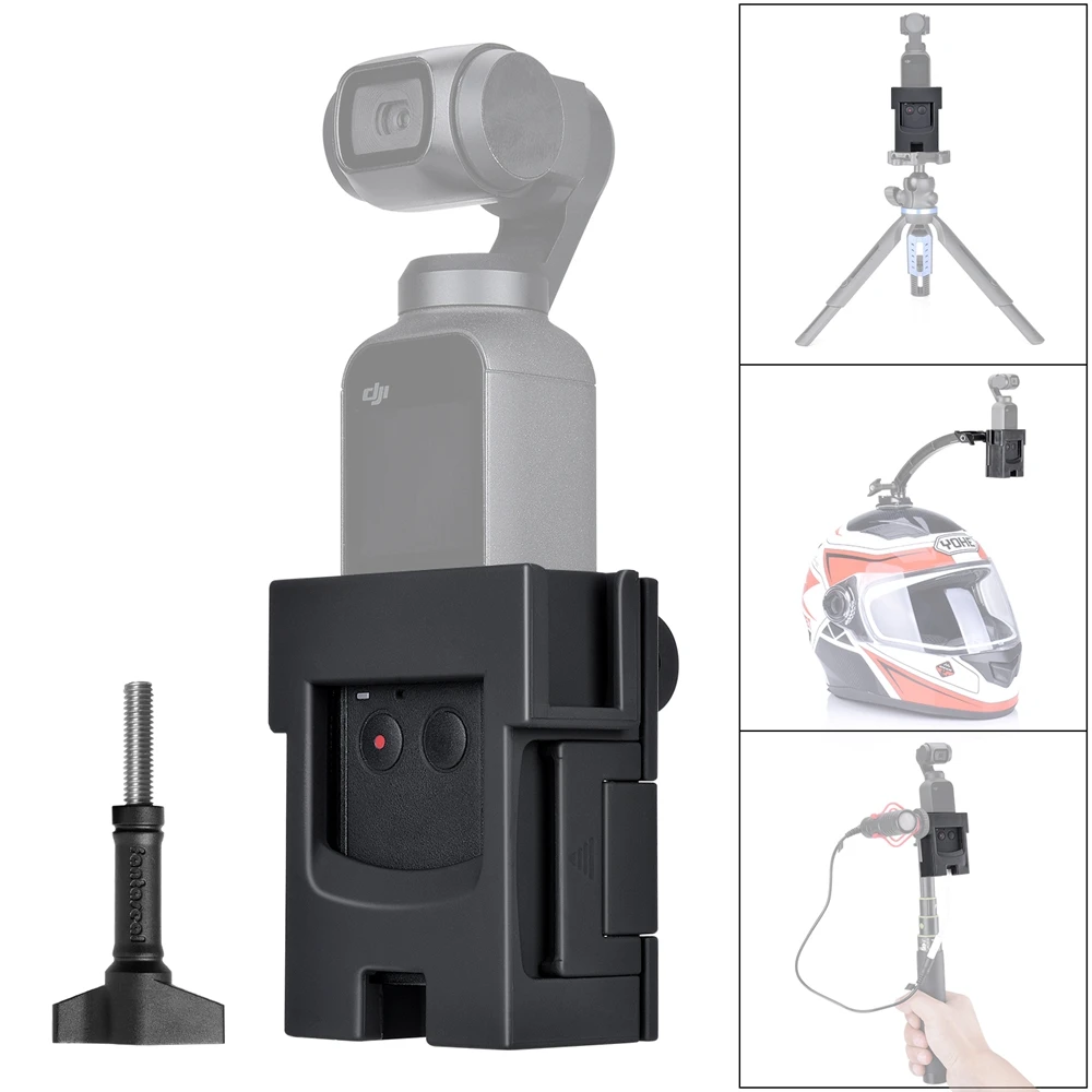 

Vlog Extended Housing Case for DJI Osmo Pocket Stand Holder Microphone Cold Shoe GoPro Adapter for Motovlog helmet Video Lights