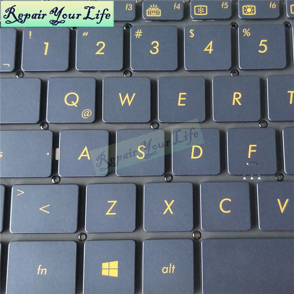 Teclado para Laptop Asus Zenbook de Luxo Ux45 Ux490ca Ux490ua Azul Amarelo Teclas 0knb0 D632la00 86720 29a Retroiluminação - Imagem 3