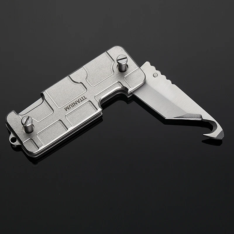 Продажа TC4 titanium ключ папка Серп крюк нож многофункциональный посылка распаковки нож спасения веревку ИНСТРУМЕНТЫ EDC