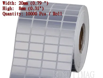 

2 Back(10000 Pcs/Rollx2)Hot Waterproof paper 20mmx8mm Thermal transfer blank PET Labels barcode adhesive printed label sticker
