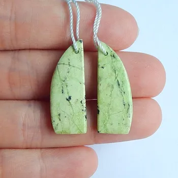 

1 Pair Natural gemstone Serpentine Intarsia fashion woman Earring pair ,28x11x3mm,3.5g