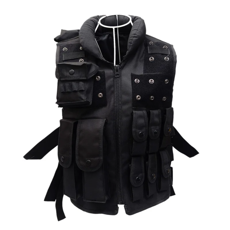 Men SWAT Security Protective CS Tactical Vest Outdoor Military Black