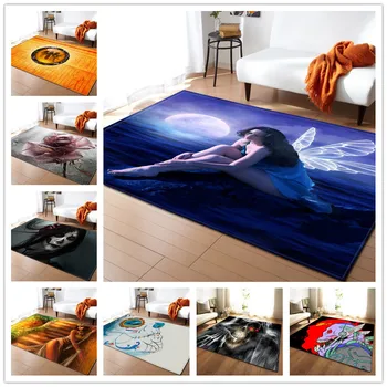 

Modern Large Size Carpets 3D Fairy/Skull Printed Rug Soft Flannel Home Decor Carpet Bedroom Living Room Area Rugs Tea Table Mats