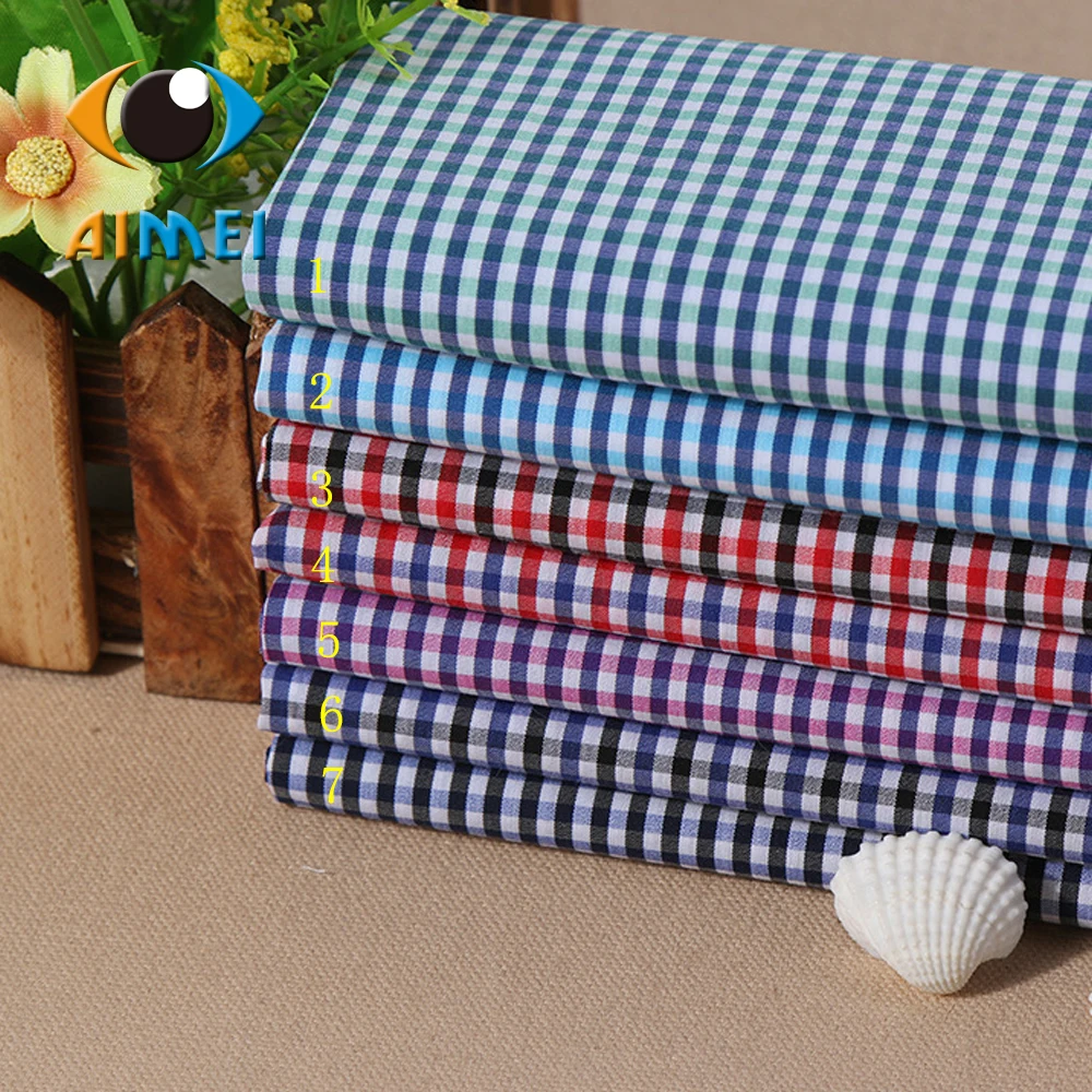 Multicolor cotton silk elastic shirt fabrics Spot yarn dyed checks