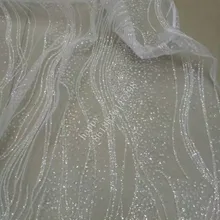 Сексуальная белая клеящаяся блестящая Тюлевая ткань кружевная ткань для Великобритании персональный заказ свадебное/вечернее платье/сцена, dhl