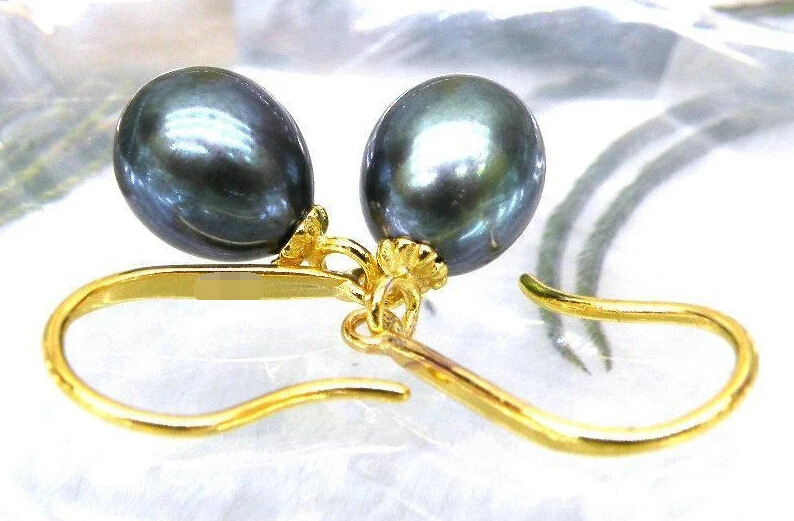

1414 peacock green drop south sea pearl dangle earring