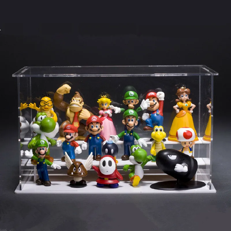 

18Pcs/Set Different Styles Super Mario Action Figure Toys 3.5-5.5cm Model Decoration Toys For Children Car Decoration