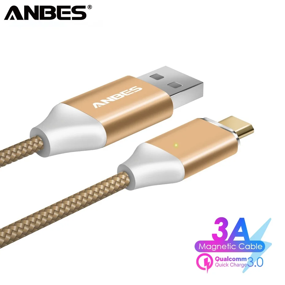 

ANBES Micro USB Cable Magnetic Cables Fast Charge 1m Android Mobile Quick Charging Magnet Cord Dust Plug Phone Data Cords