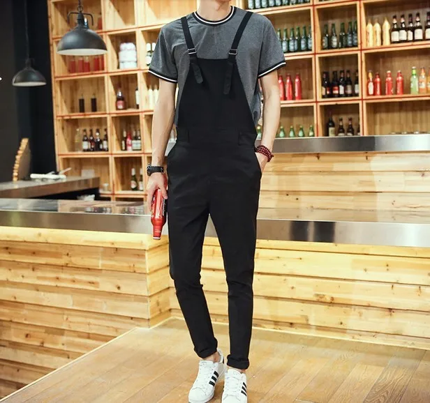 

Adult Black Blue Jumpsuit For Men Fashion Skiny Stretch Overall One Piece Men s Long Pants Suspender