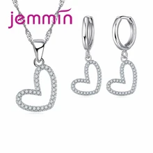 Простой дизайн кулон в форме сердца с кристаллами набор украшений для женщин модные ювелирные изделия Высокое качество Горячая Распродажа Новинка