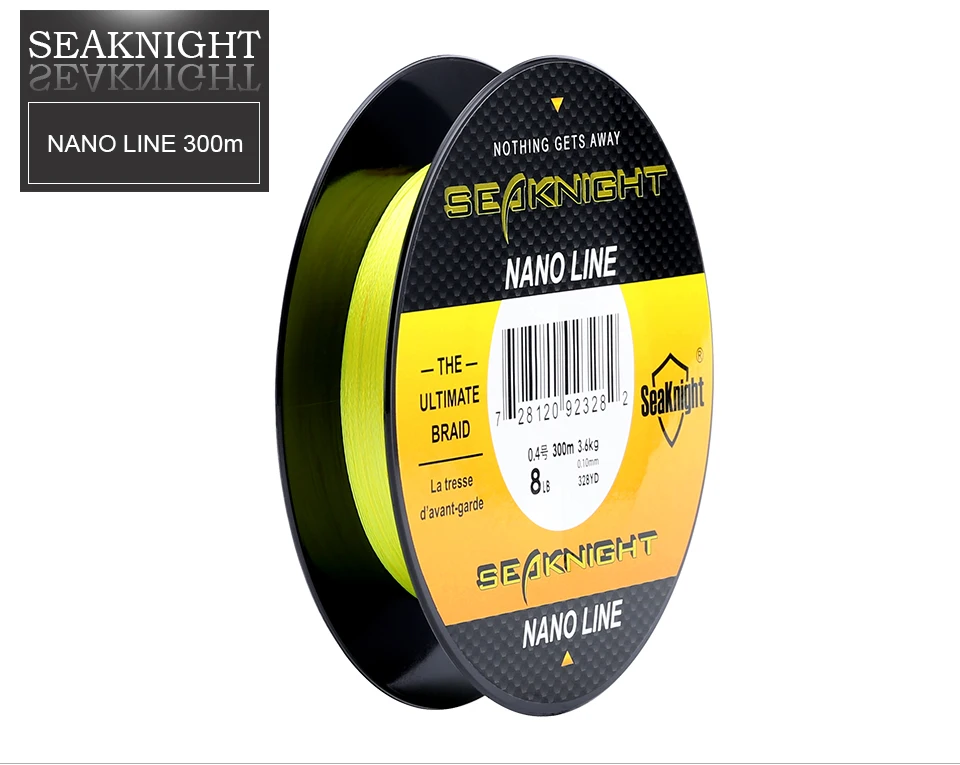 SeaKnight Nano 300 м 330 ярдов PE плетеный Рыбалка линии 4 пряди Multifilament тонкой Леска 4-10LB 0.07-0.12 мм морской