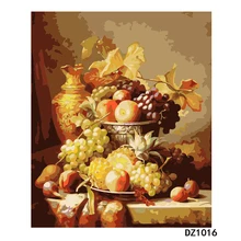Фруктовые корзины. 40x50 см, живопись по номерам, сделай сам, искусство стены, украшение гостиной, пейзаж, фигура, животное, цветок, коробка