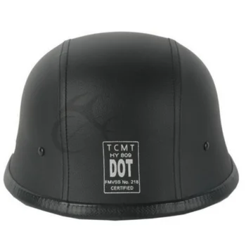 

Vintage Motorcycle Motorbike Scooter Half Leather Helmet Brown Wlth Free Goggles