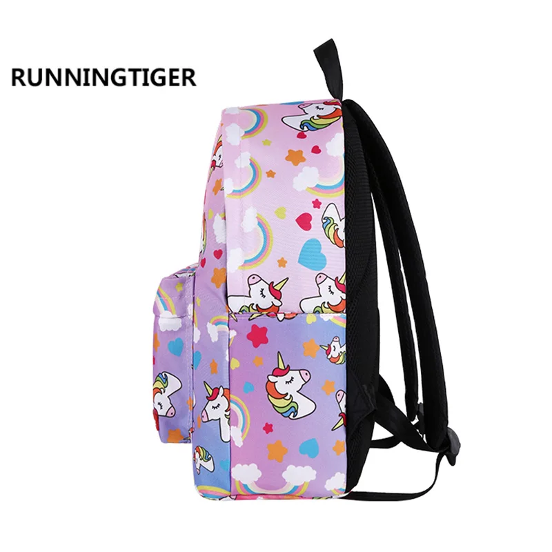 RUNNINGTIGER милый рюкзак с принтом единорога для женщин модные школьные сумки девочек